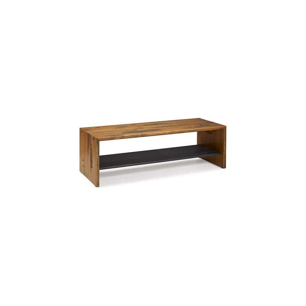 Alpine 58" Rustic Two-Tone Solid Wood Entry Bench - Amber