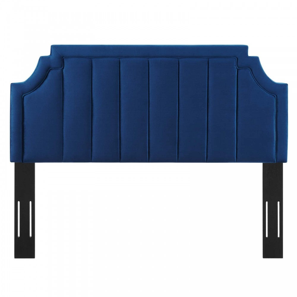 Alyona Channel Tufted Performance Velvet King/California King Headboard, Navy