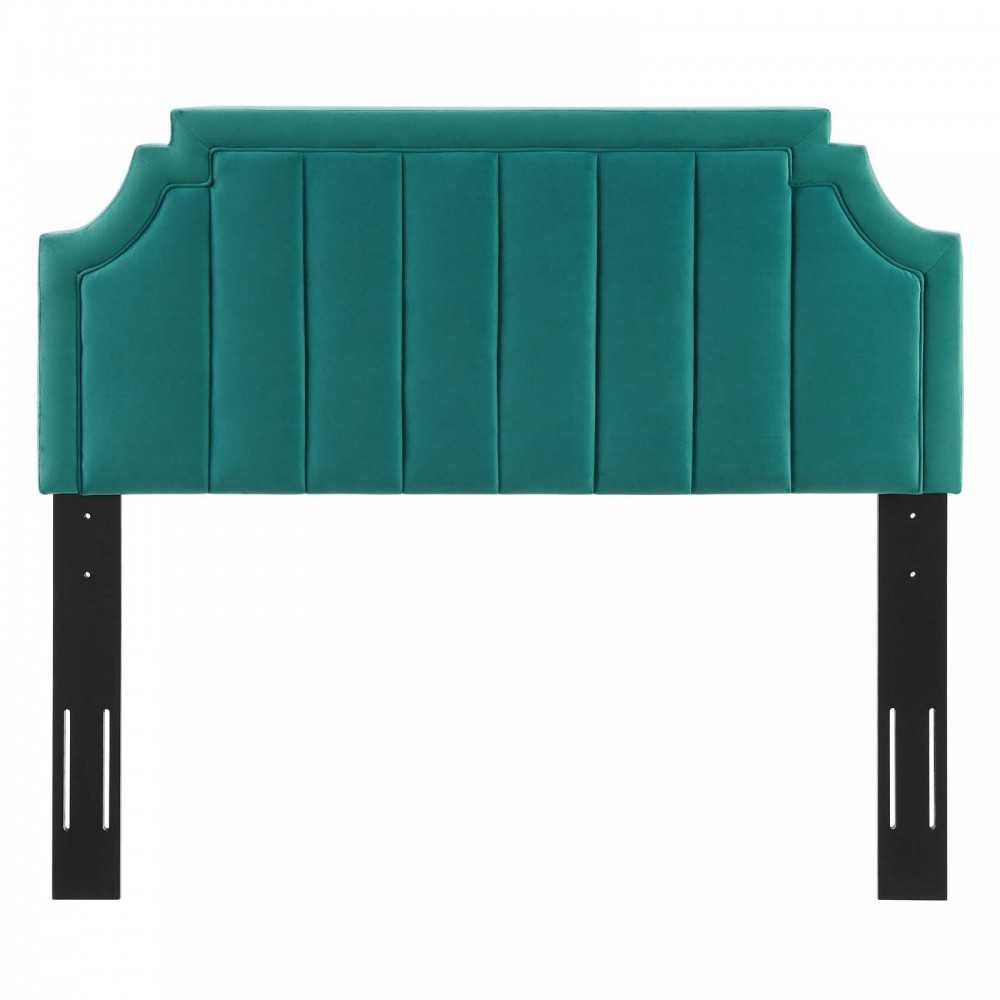 Alyona Channel Tufted Performance Velvet King/California King Headboard, Teal
