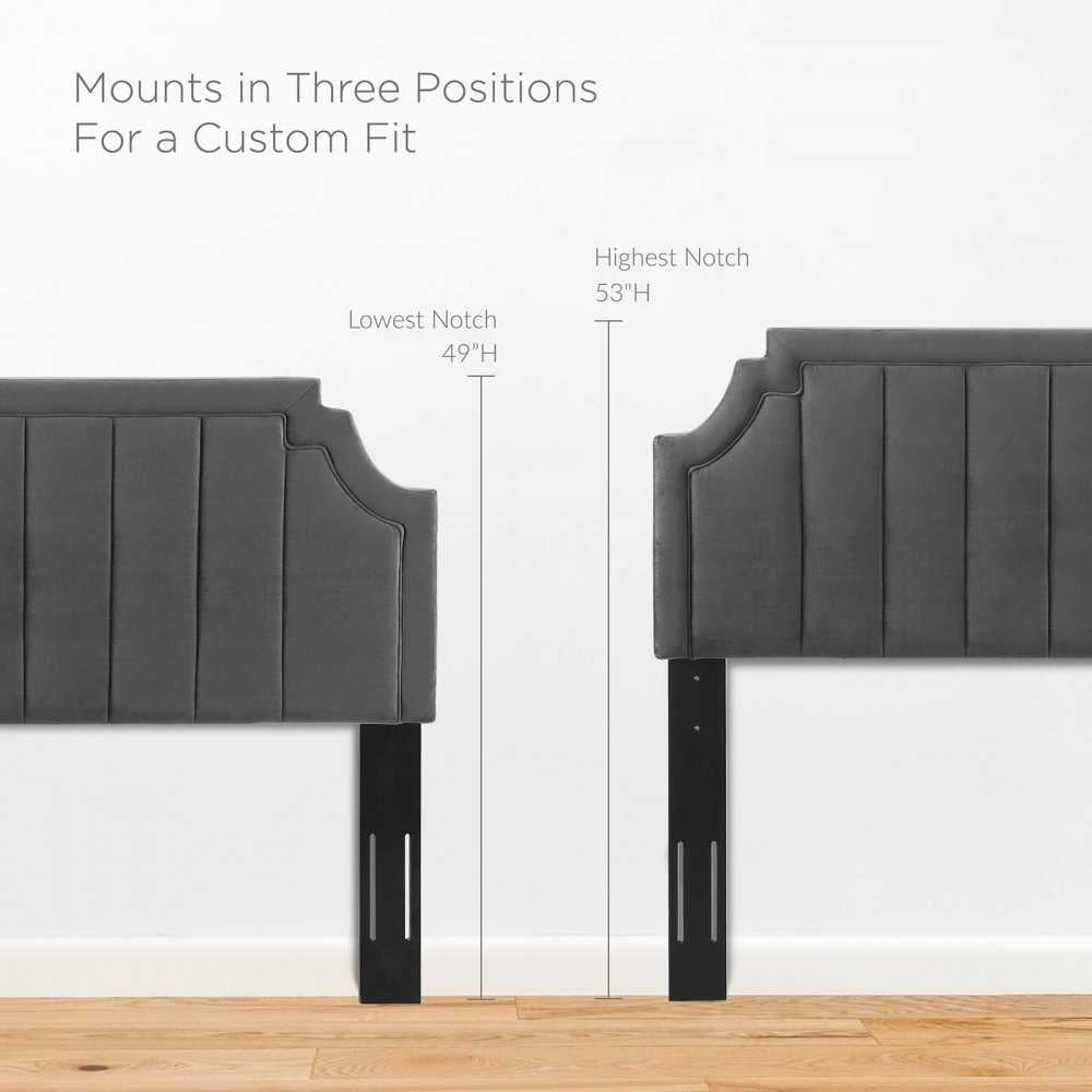 Alyona Channel Tufted Performance Velvet King/California King Headboard, Charcoal