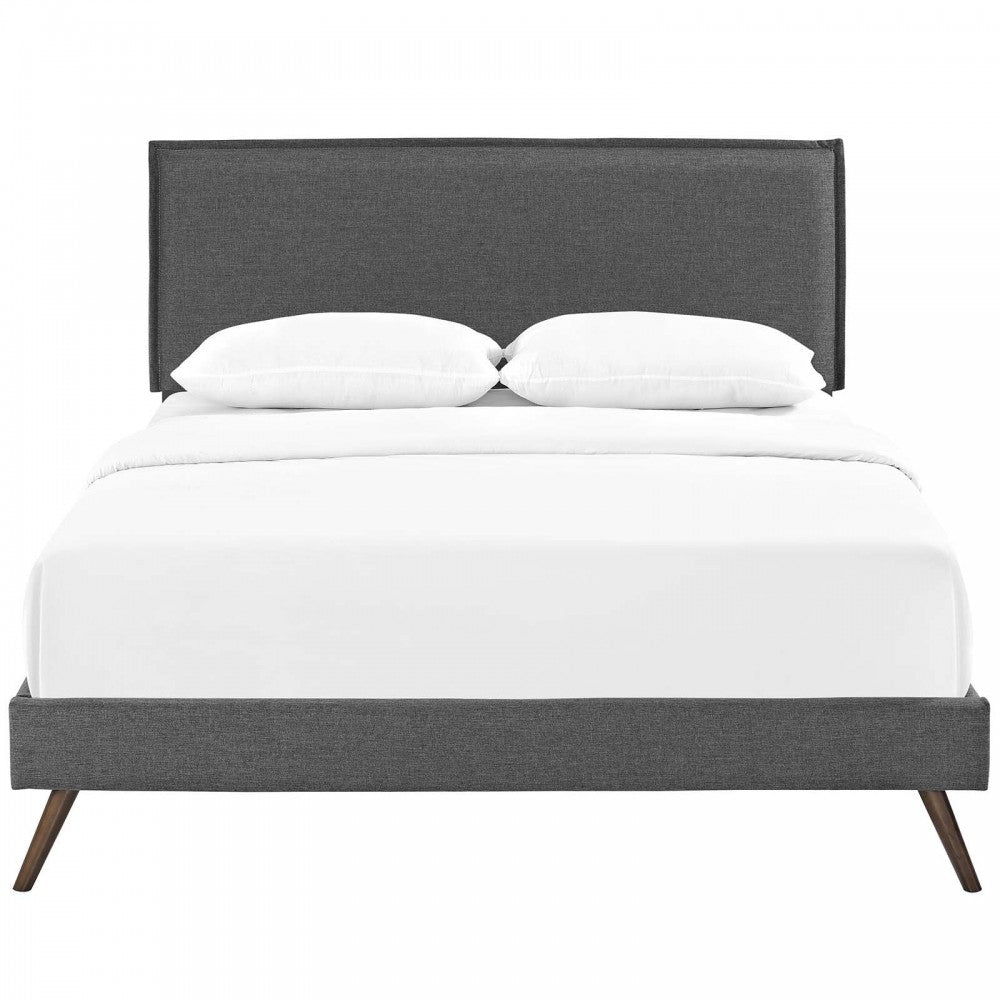 Amaris Full Fabric Platform Bed with Round Splayed Legs