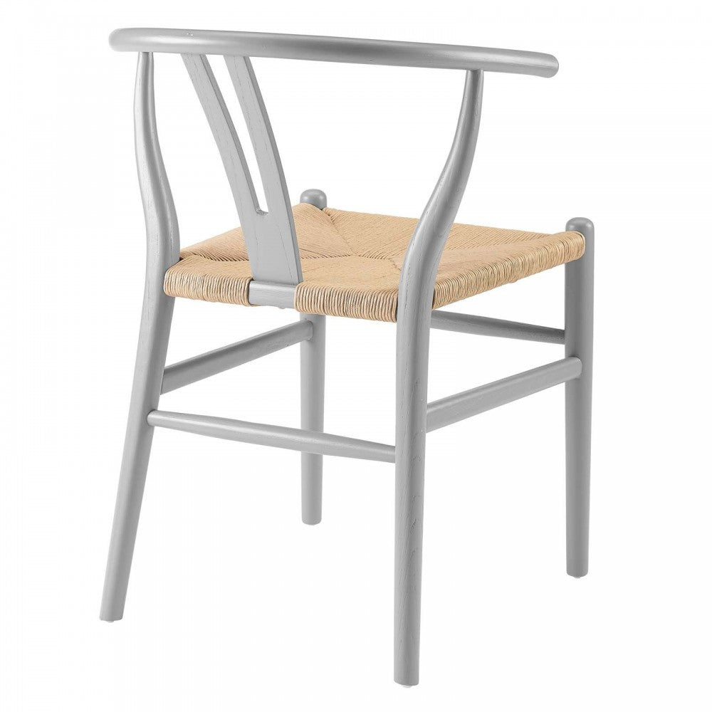 Amish Dining Wood Side Chair, Light Gray
