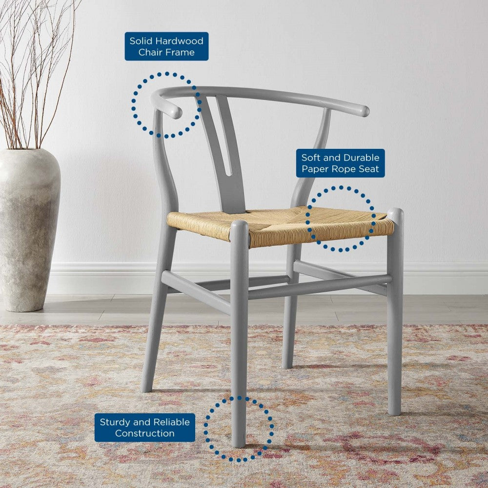 Amish Dining Wood Side Chair, Light Gray
