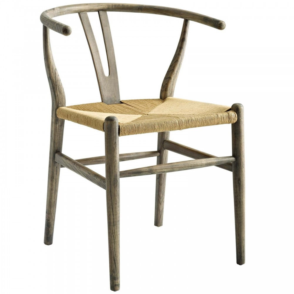 Amish Dining Wood Side Chair, Weathered Gray