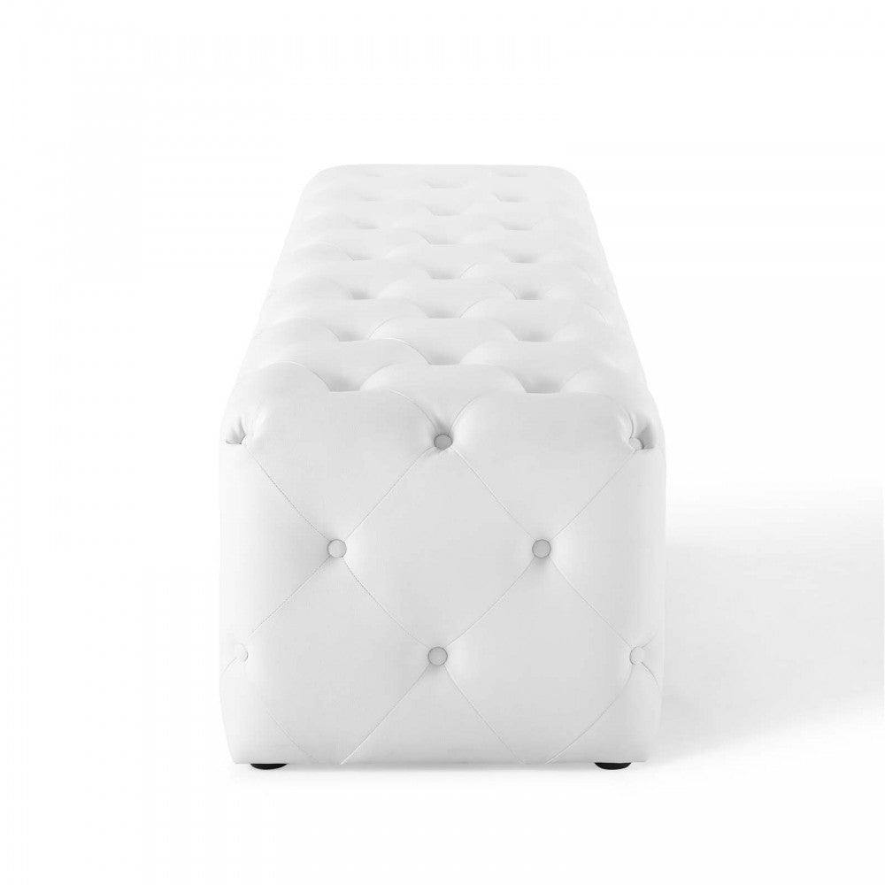 Amour 72" Tufted Button Entryway Faux Leather Bench