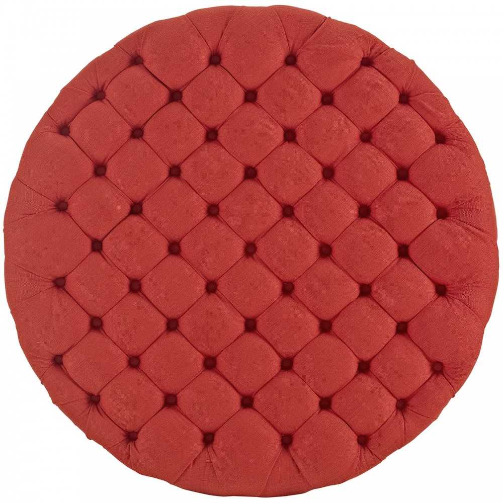 Amour Upholstered Fabric Ottoman, Atomic Red