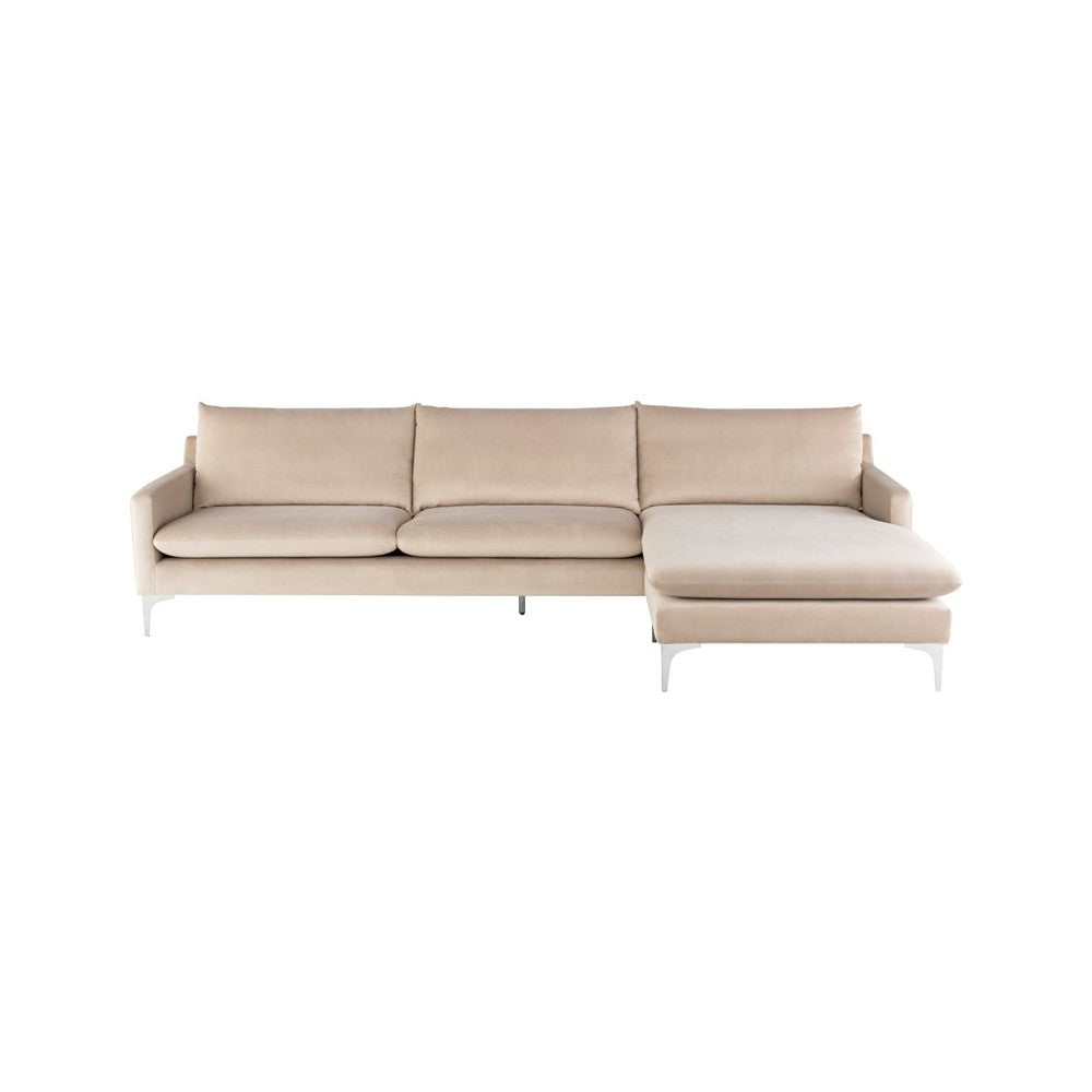 Anders Nude Fabric Sectional Sofa, HGSC441