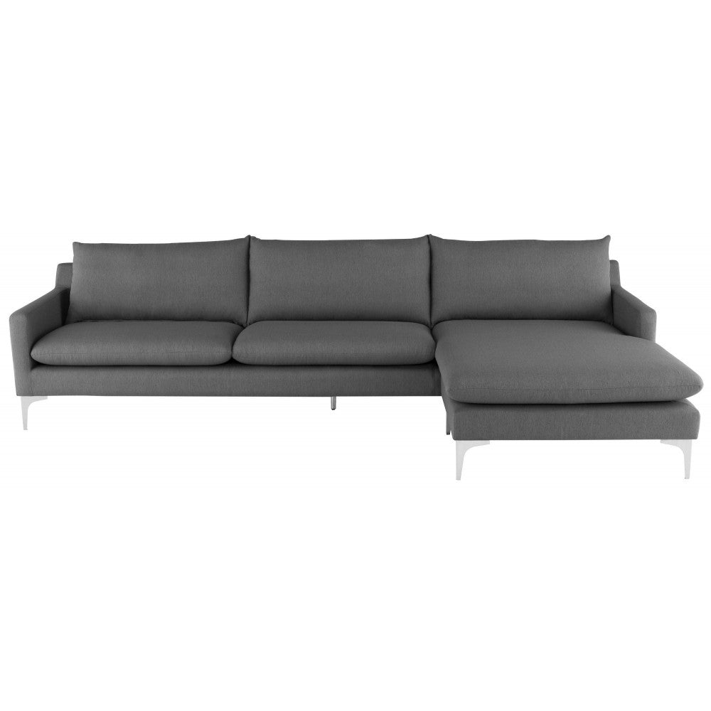Anders Slate Gray Fabric Sectional Sofa, HGSC230
