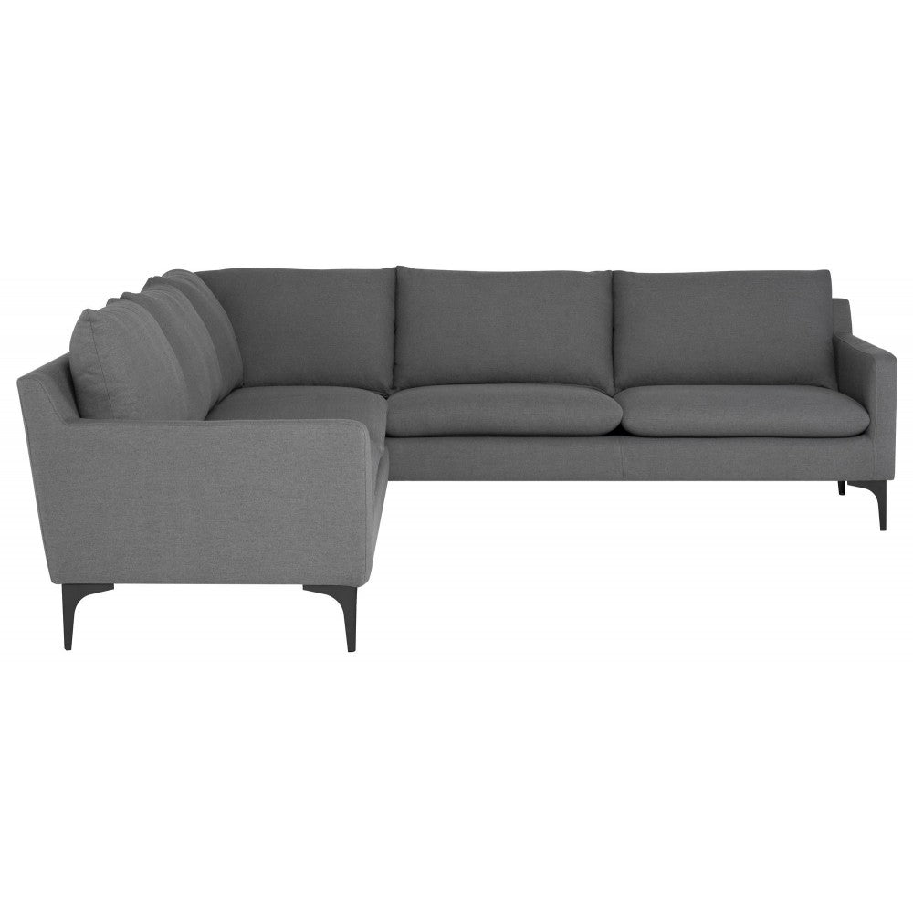 Anders Slate Gray Fabric Sectional Sofa, HGSC669