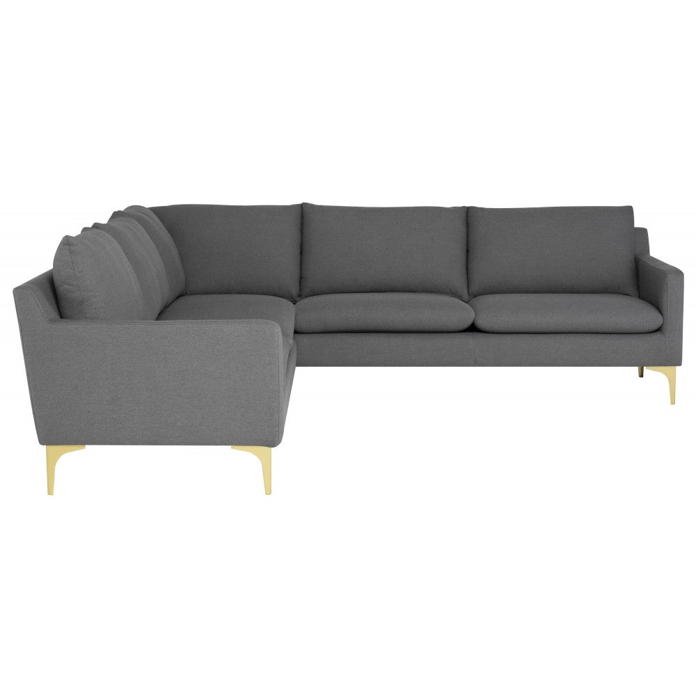 Anders Slate Gray Fabric Sectional Sofa, HGSC831