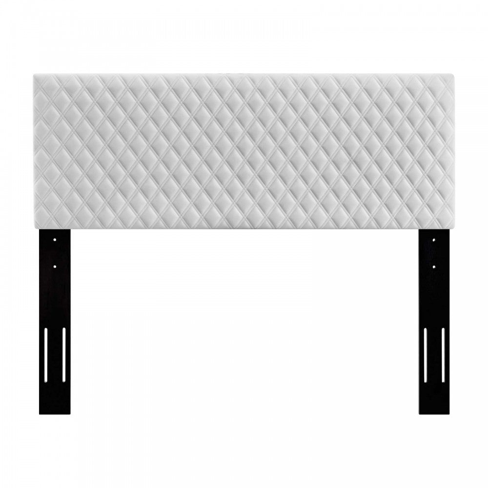 Angela Full/Queen Performance Velvet Headboard, White