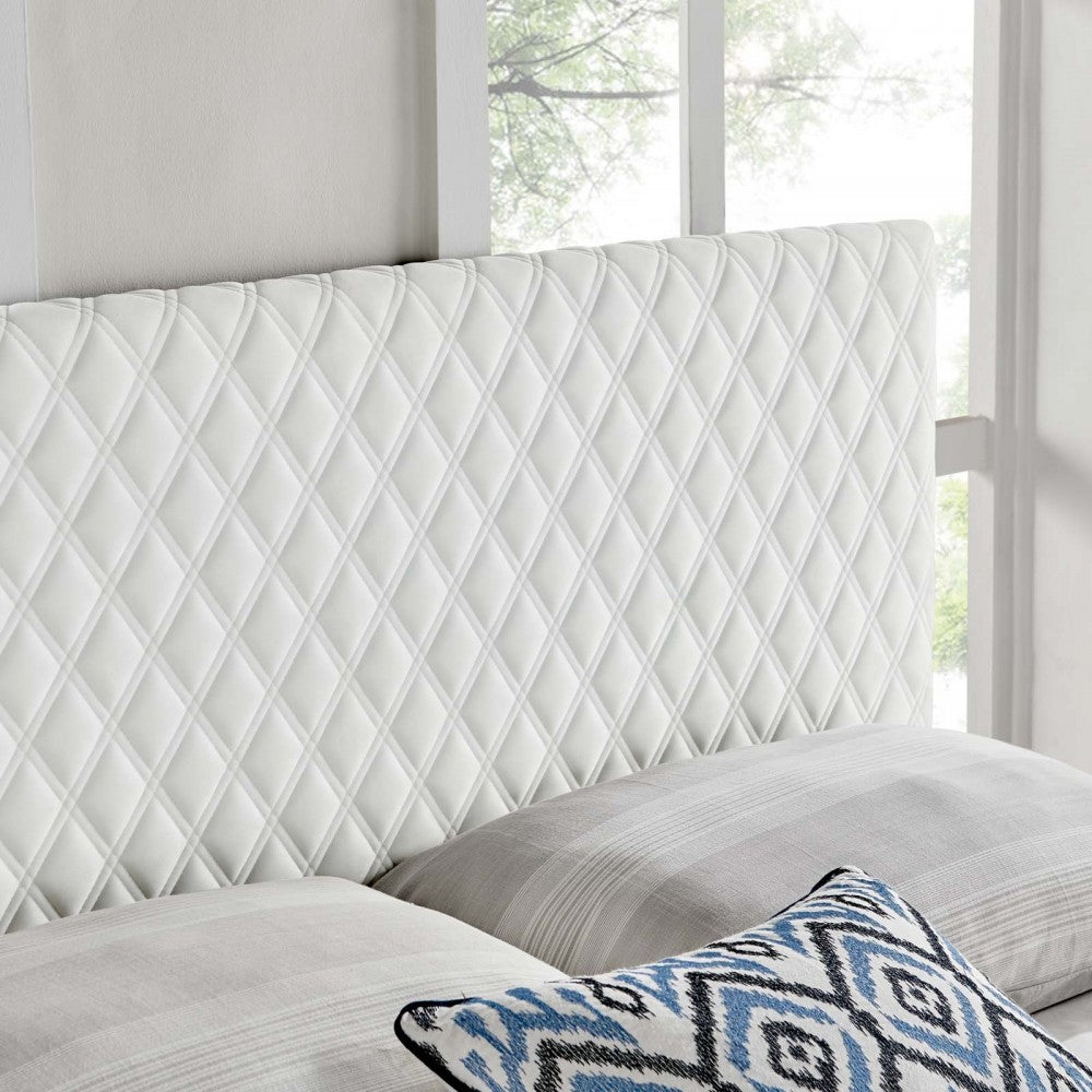 Angela King Performance Velvet Headboard, White