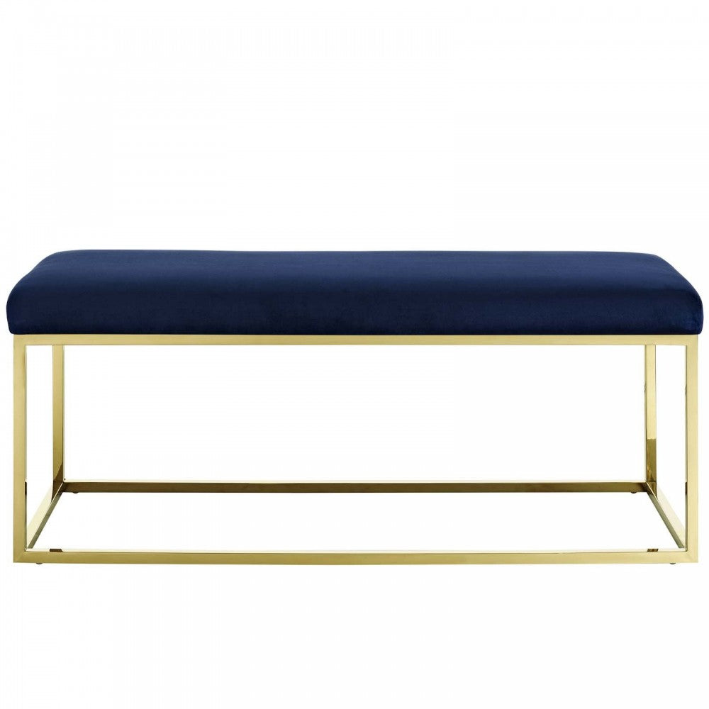 Anticipate Fabric Bench, Gold Navy