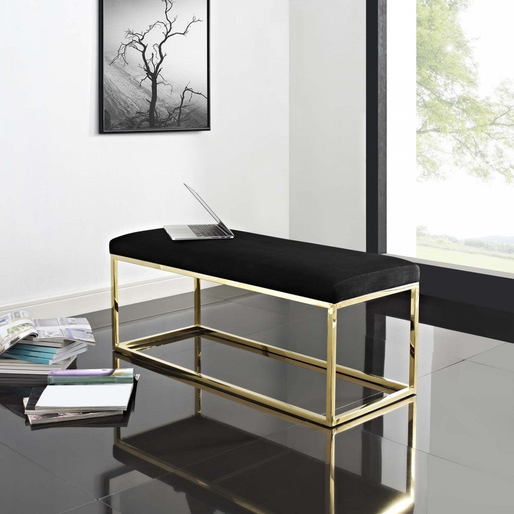 Anticipate Fabric Bench, Gold Black