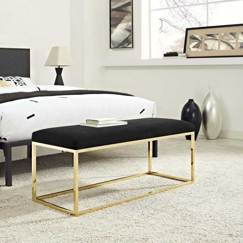 Anticipate Fabric Bench, Gold Black