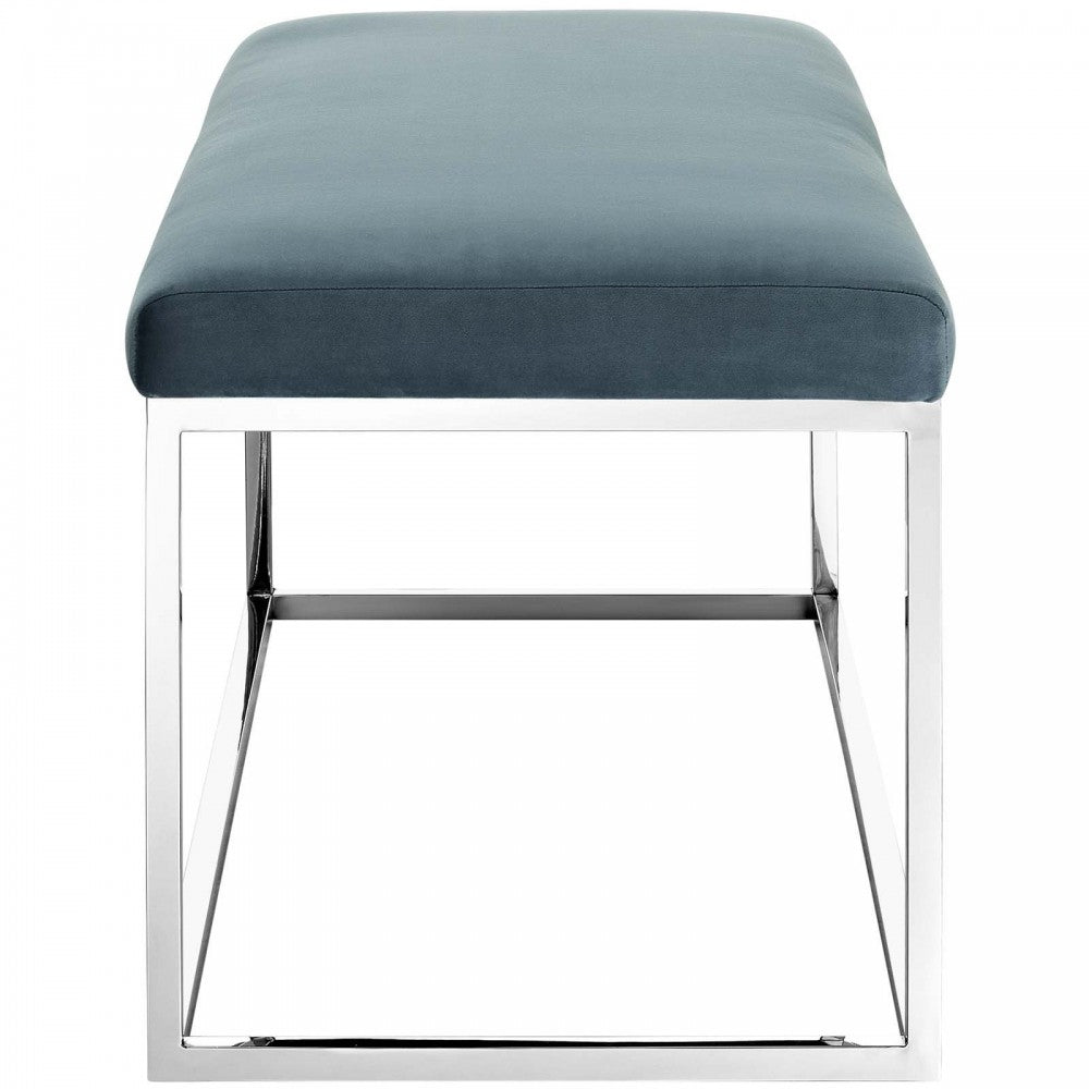 Anticipate Performance Velvet Bench, Sea Blue