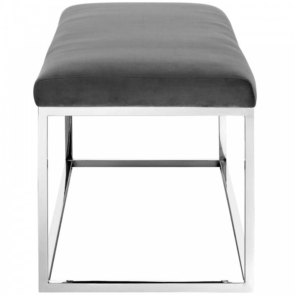 Anticipate Performance Velvet Bench, Gray
