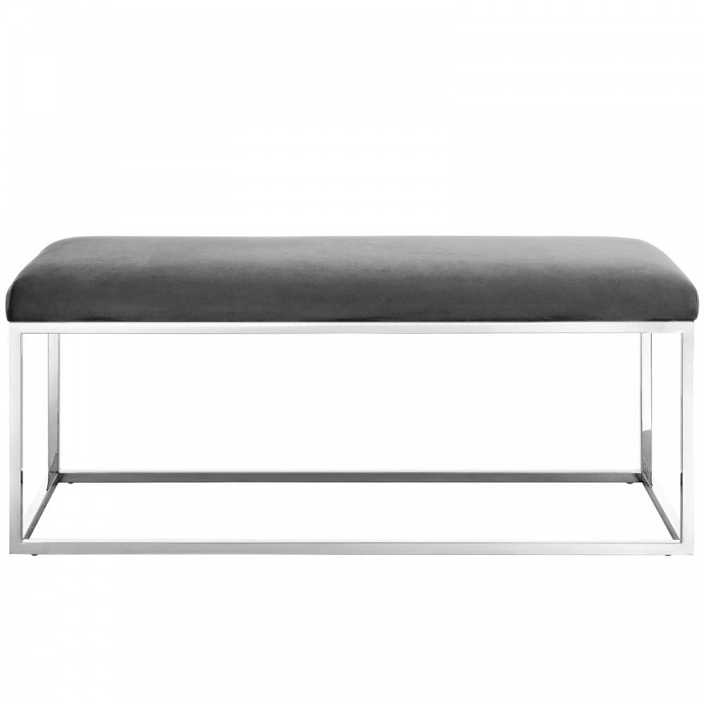 Anticipate Performance Velvet Bench, Gray