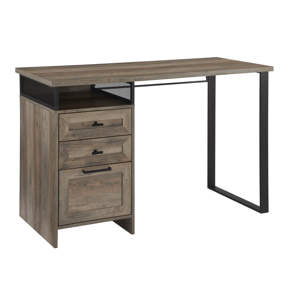 Anton 48" Metal and Wood 3 Drawer Writing Desk - Gray Wash