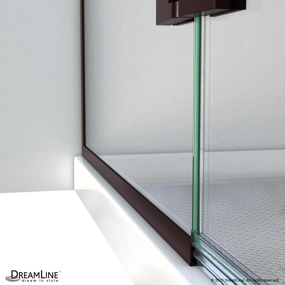 Aqua Ultra 45 in. W x 72 in. H Frameless Hinged Shower Door in Oil Rubbed Bronze