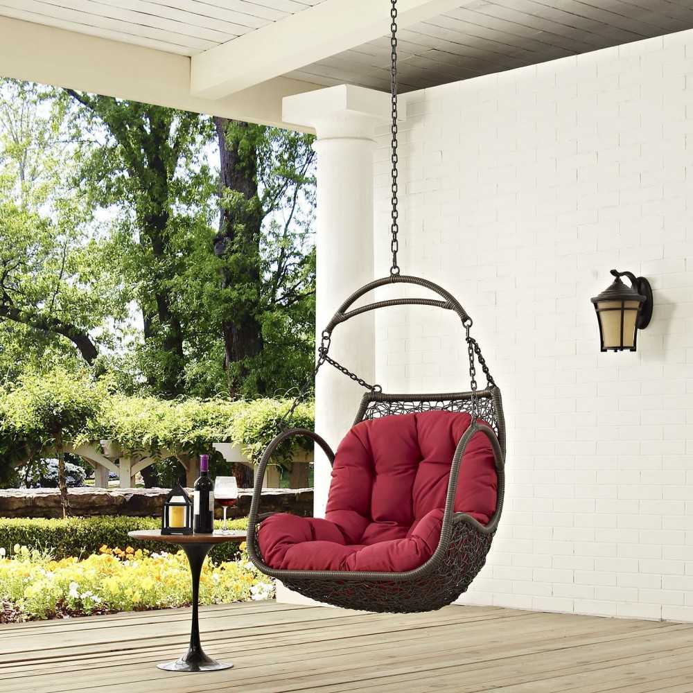Arbor Outdoor Patio Swing Chair Without Stand, Red