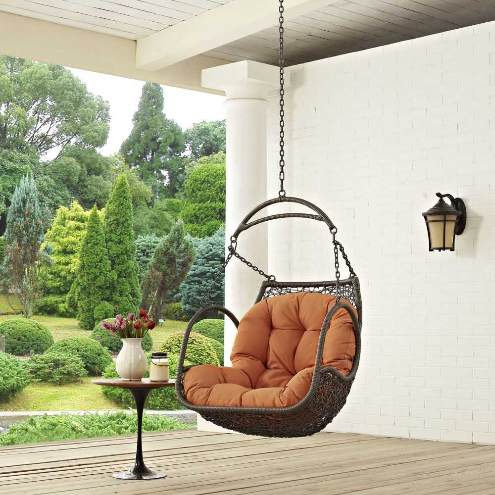 Arbor Outdoor Patio Swing Chair Without Stand, Orange