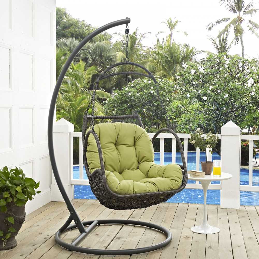 Arbor Outdoor Patio Wood Swing Chair, Peridot