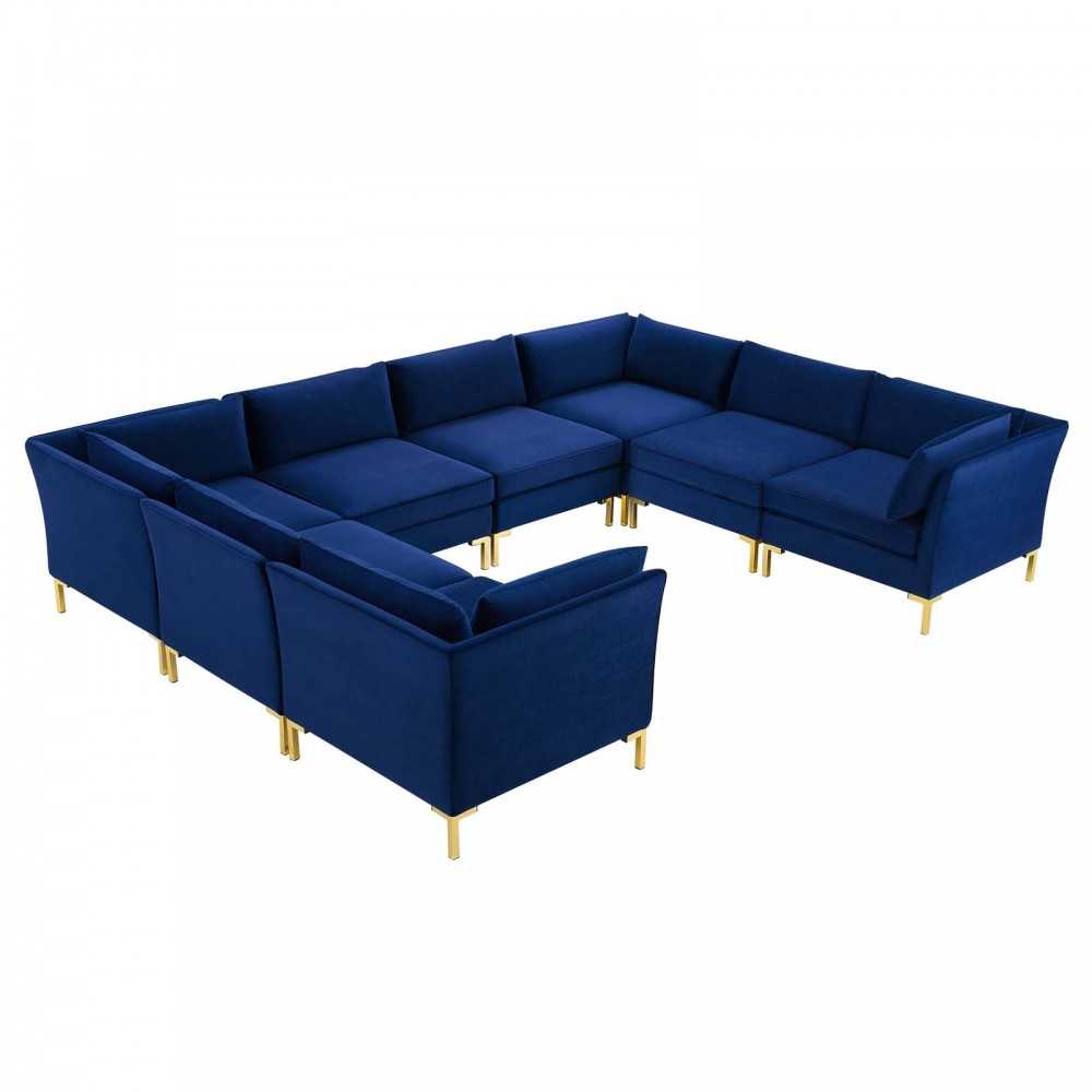 Ardent 8-Piece Performance Velvet Sectional Sofa, Navy