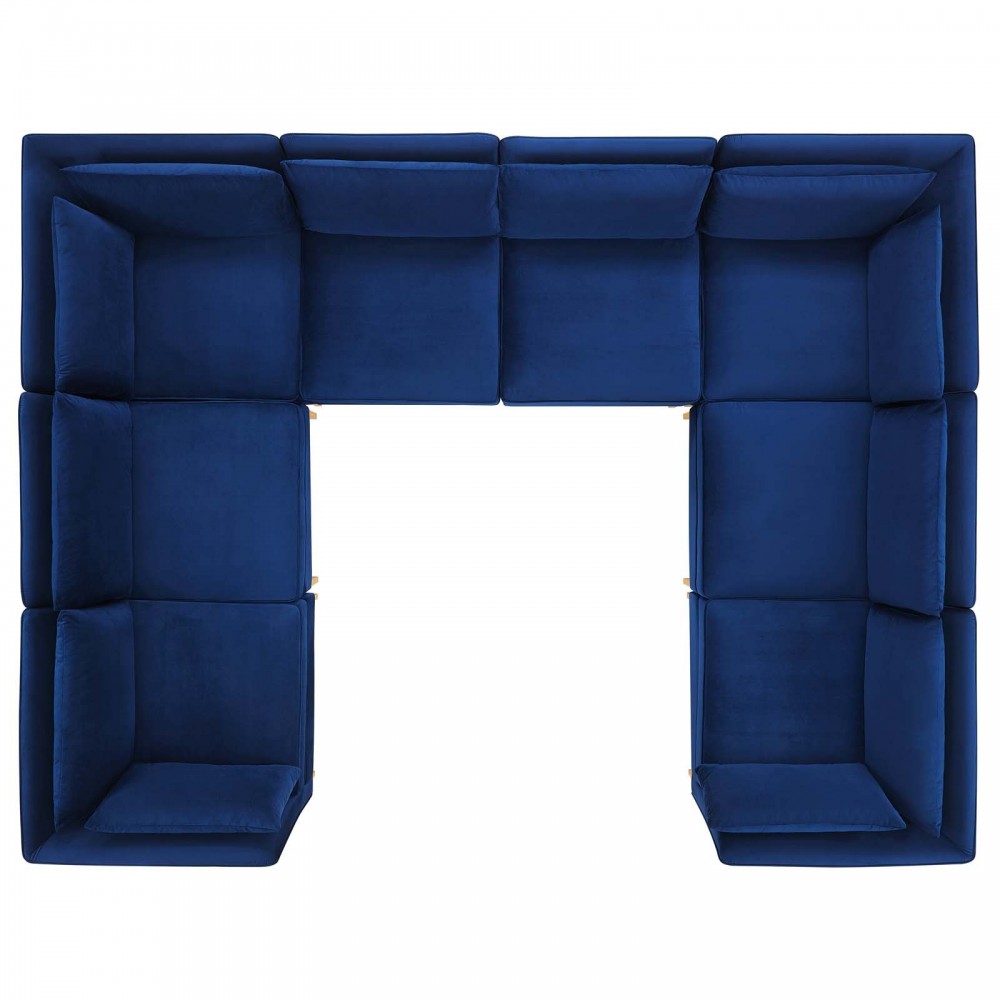 Ardent 8-Piece Performance Velvet Sectional Sofa, Navy