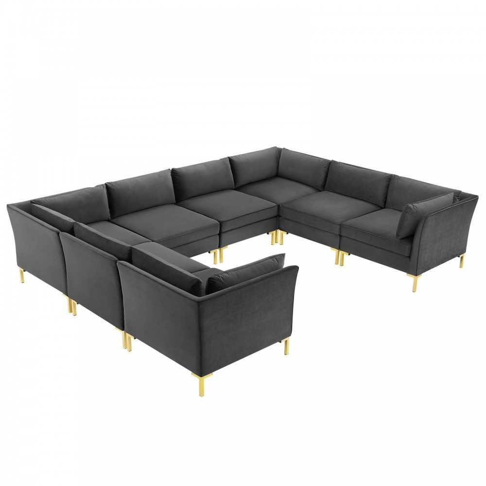 Ardent 8-Piece Performance Velvet Sectional Sofa, Gray