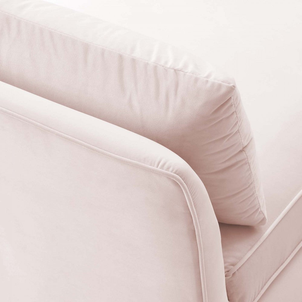 Ardent Performance Velvet Armless Chair, Pink