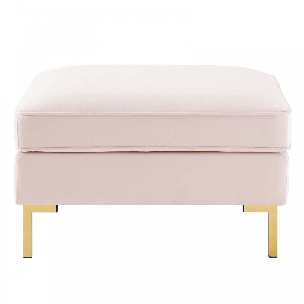 Ardent Performance Velvet Ottoman, Pink