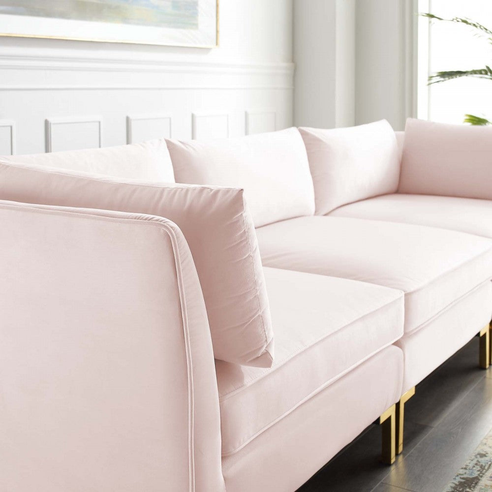 Ardent Performance Velvet Sofa, Pink