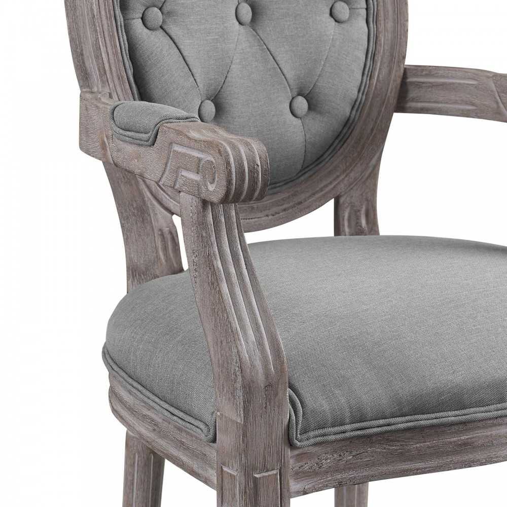 Arise Vintage French Dining Armchair, Light Gray