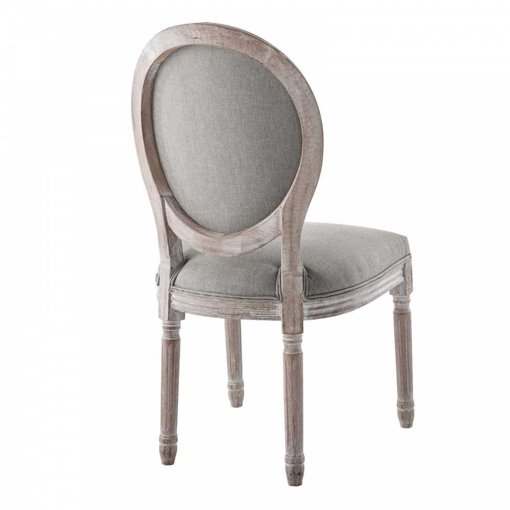 Arise Vintage French Upholstered Fabric Dining Side Chair Set of 2, Gray