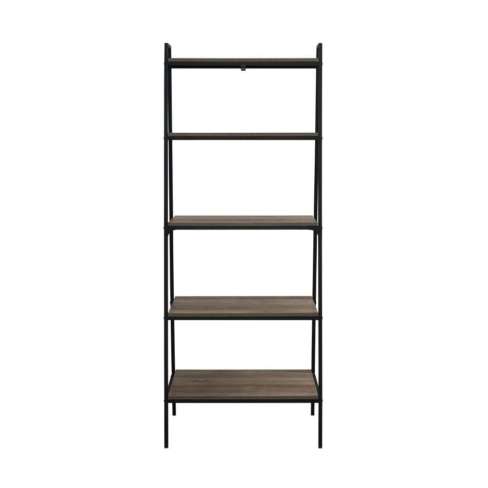 Arlo 72" Industrial Modern Ladder Bookshelf - Gray Wash