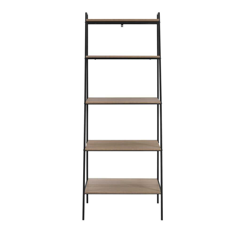 Arlo 72" Industrial Modern Ladder Bookshelf - Mocha