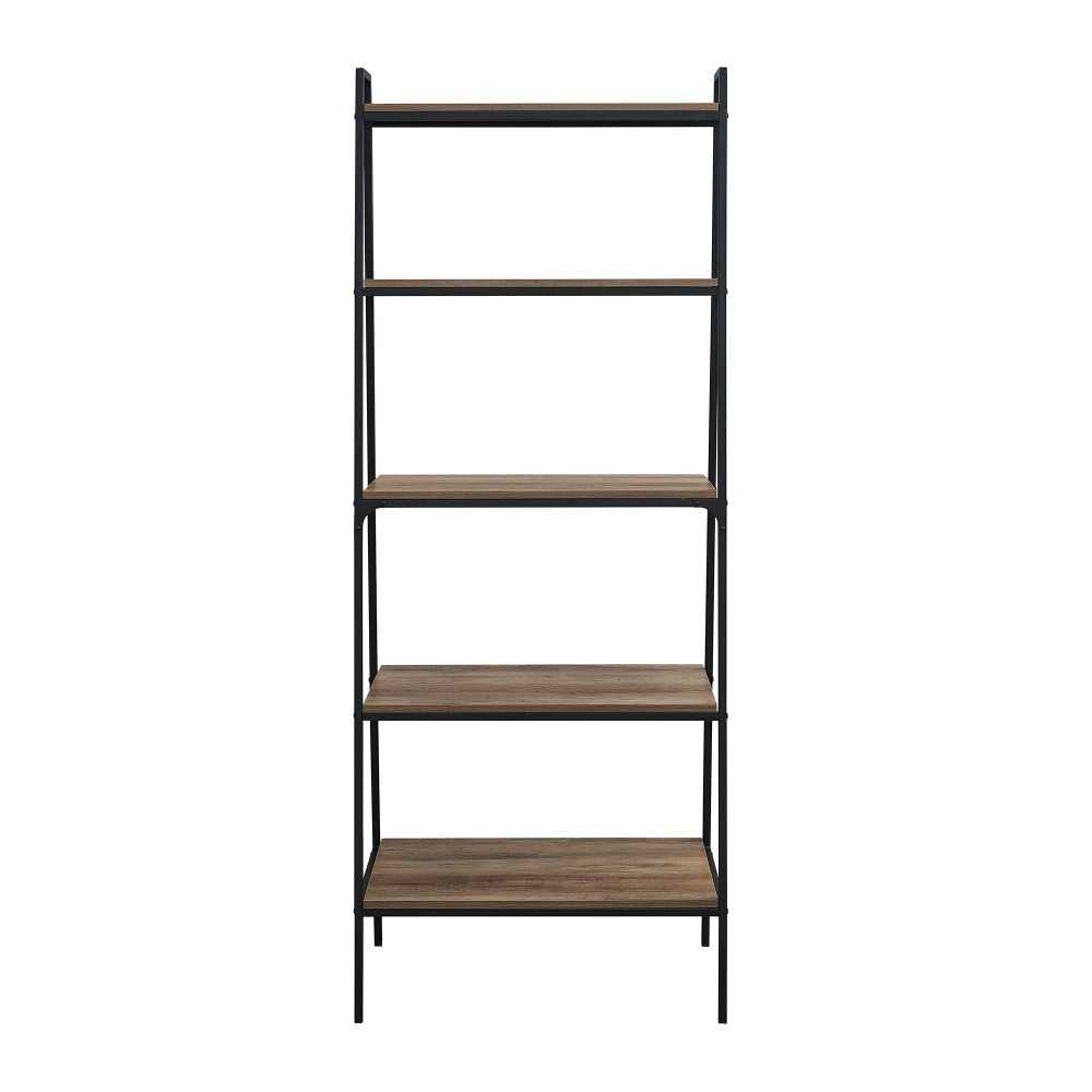 Arlo 72" Industrial Modern Ladder Bookshelf - Rustic Oak