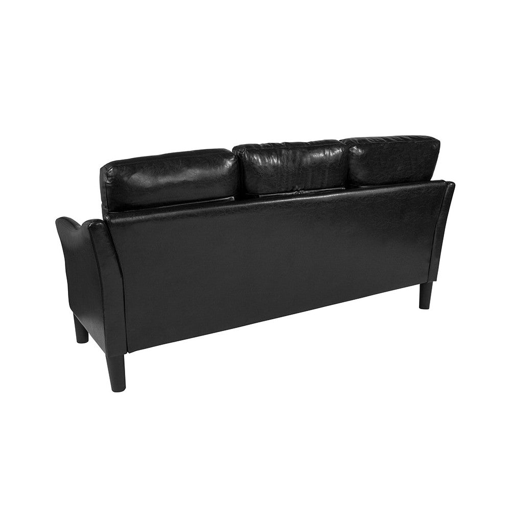 Asti Upholstered Sofa in Black LeatherSoft