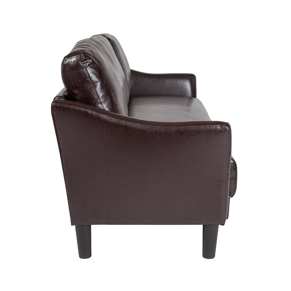 Asti Upholstered Sofa in Brown LeatherSoft