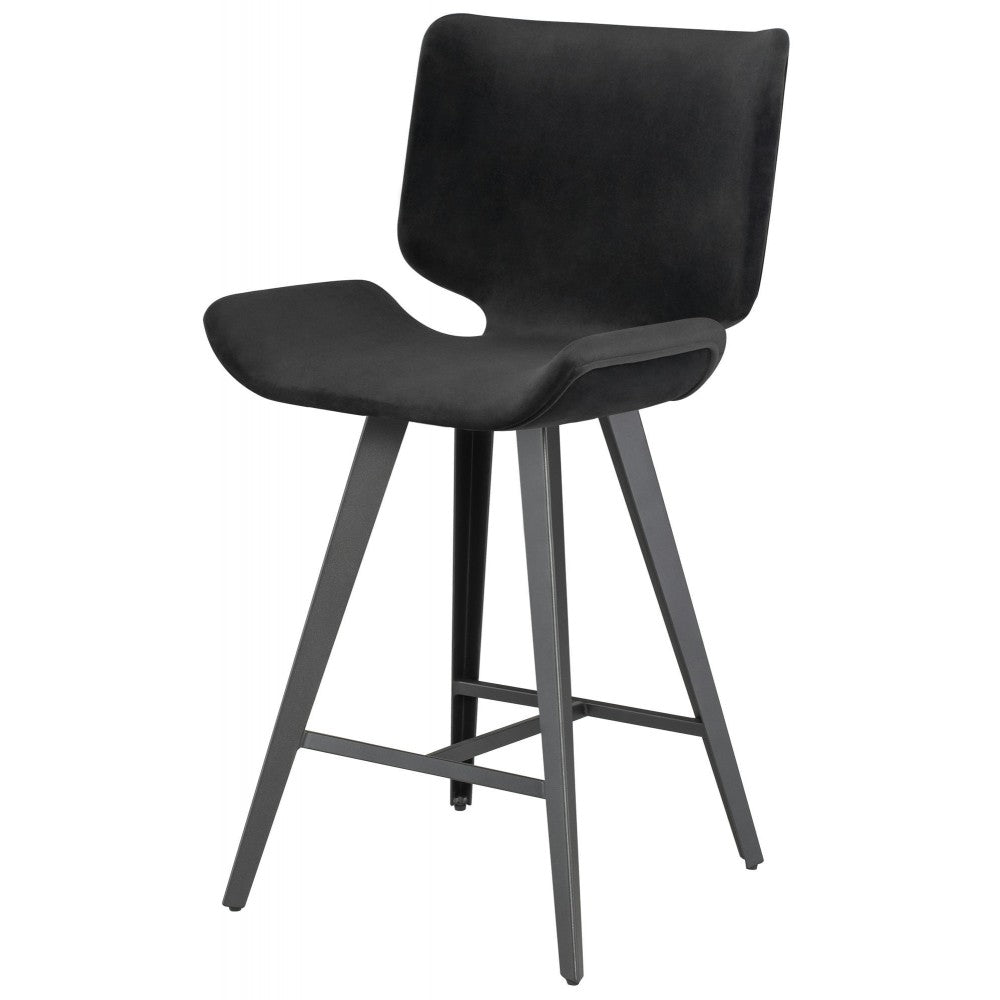 Astra Shadow Gray Fabric Counter Stool