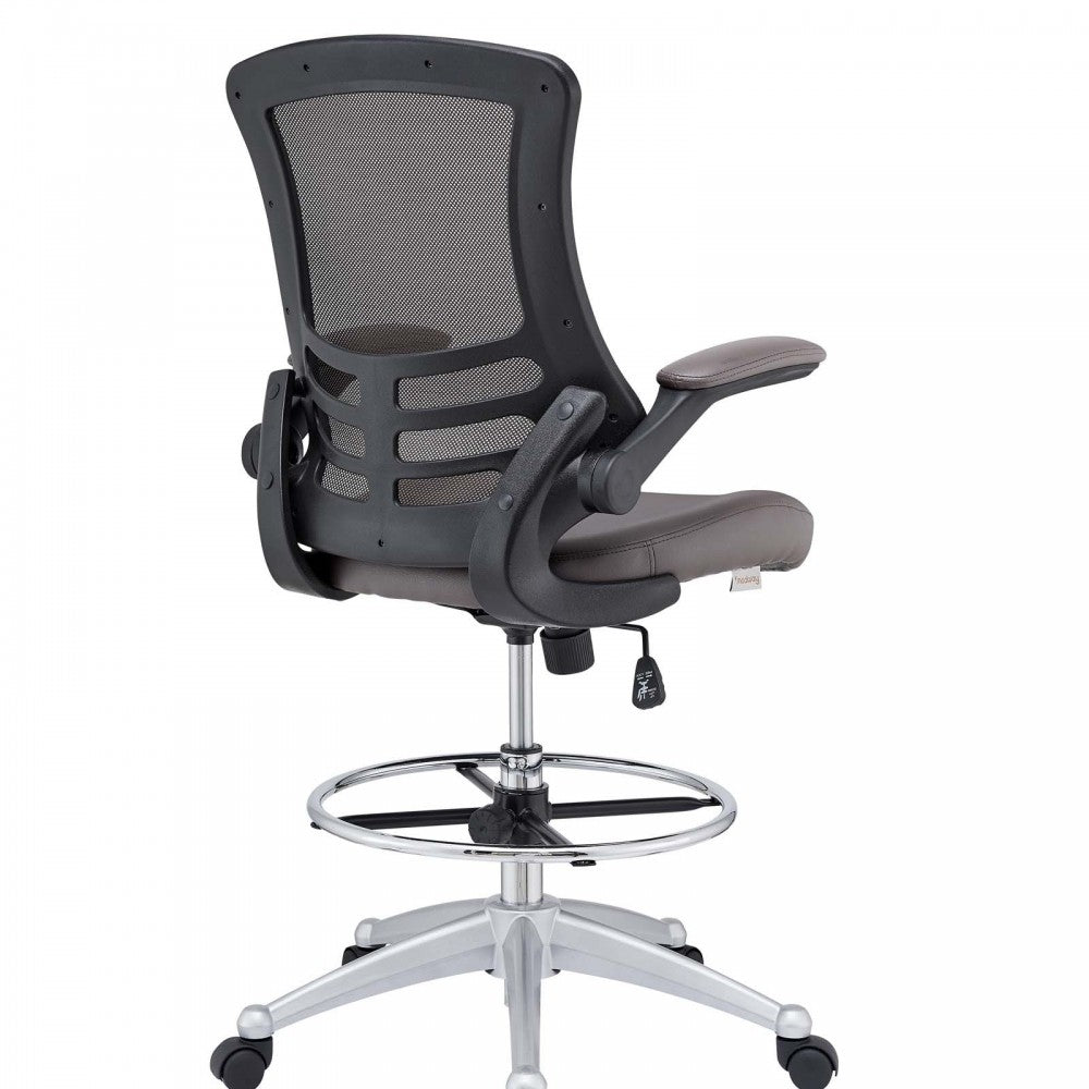 Attainment Vinyl Drafting Chair, Brown