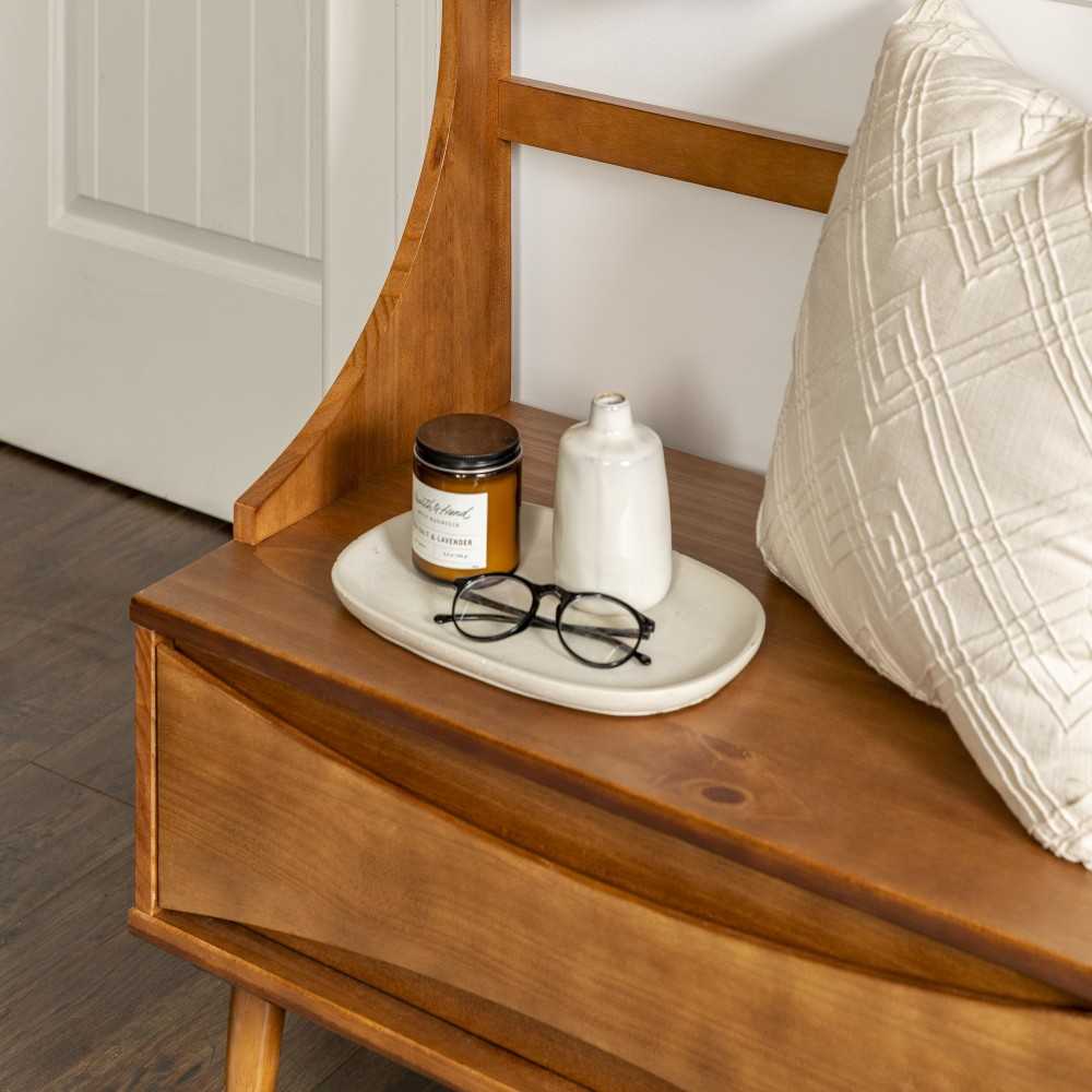 Atticus 68" Solid Wood Hall Tree With Drawer - Caramel