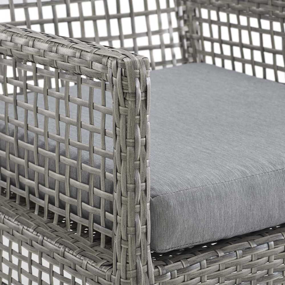 Aura Outdoor Patio Wicker Rattan Dining Armchair, White
