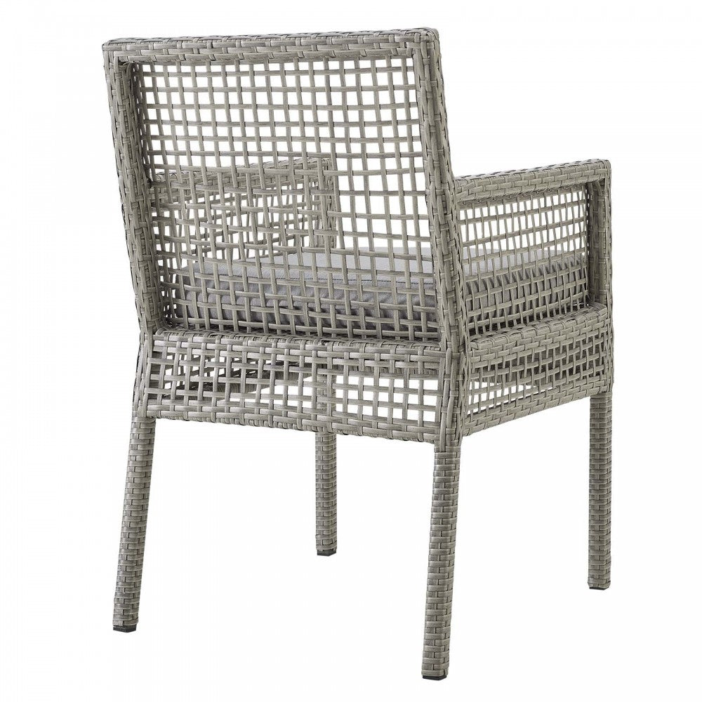 Aura Outdoor Patio Wicker Rattan Dining Armchair, White