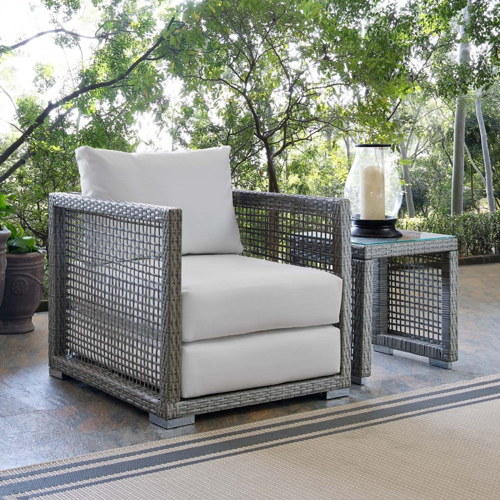 Aura Rattan Outdoor Patio Armchair, Gold