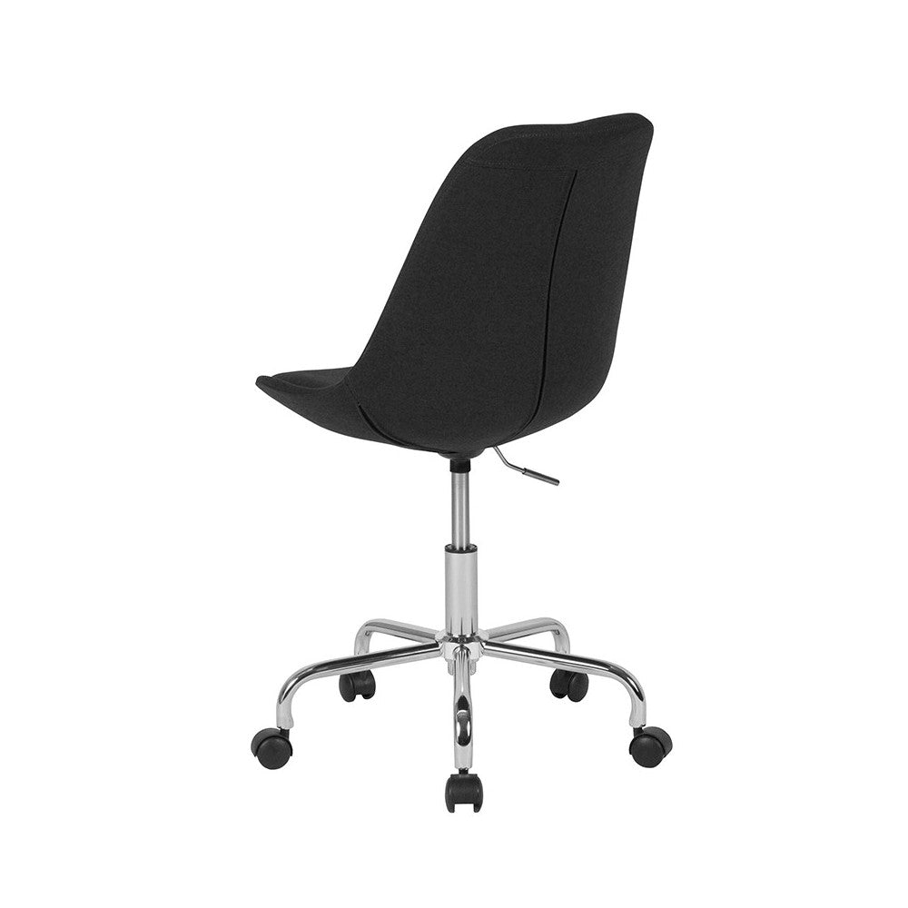 Aurora Series Mid-Back Black Fabric Task Office Chair with Pneumatic Lift and Chrome Base