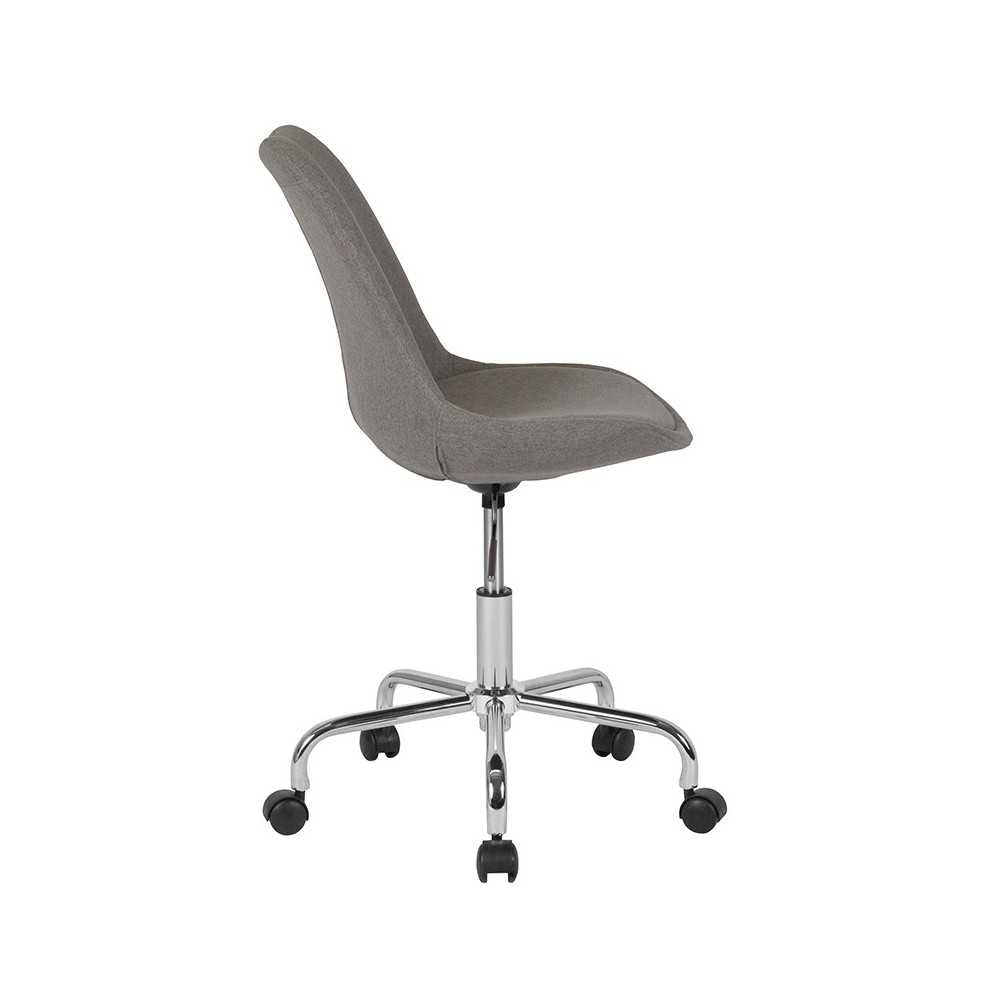 Aurora Series Mid-Back Light Gray Fabric Task Office Chair with Pneumatic Lift and Chrome Base