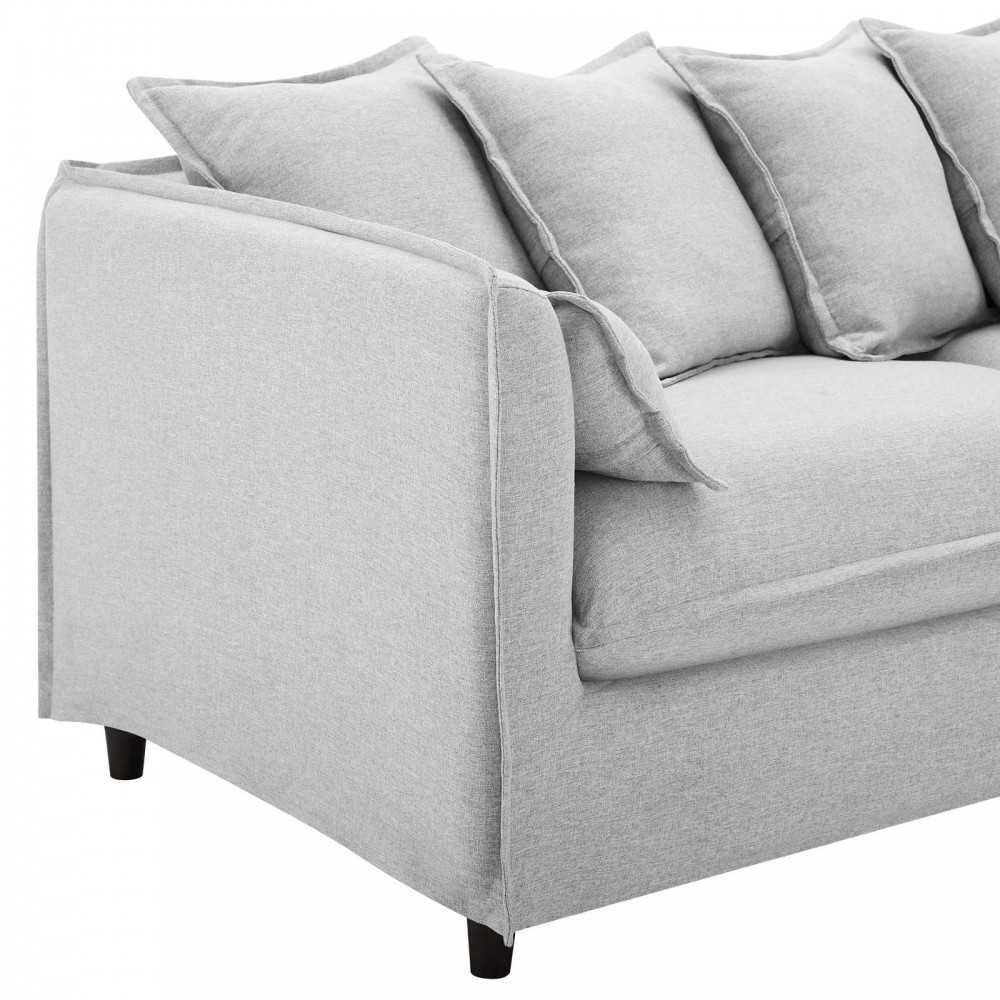 Avalon Slipcover Fabric Sofa, Light Gray
