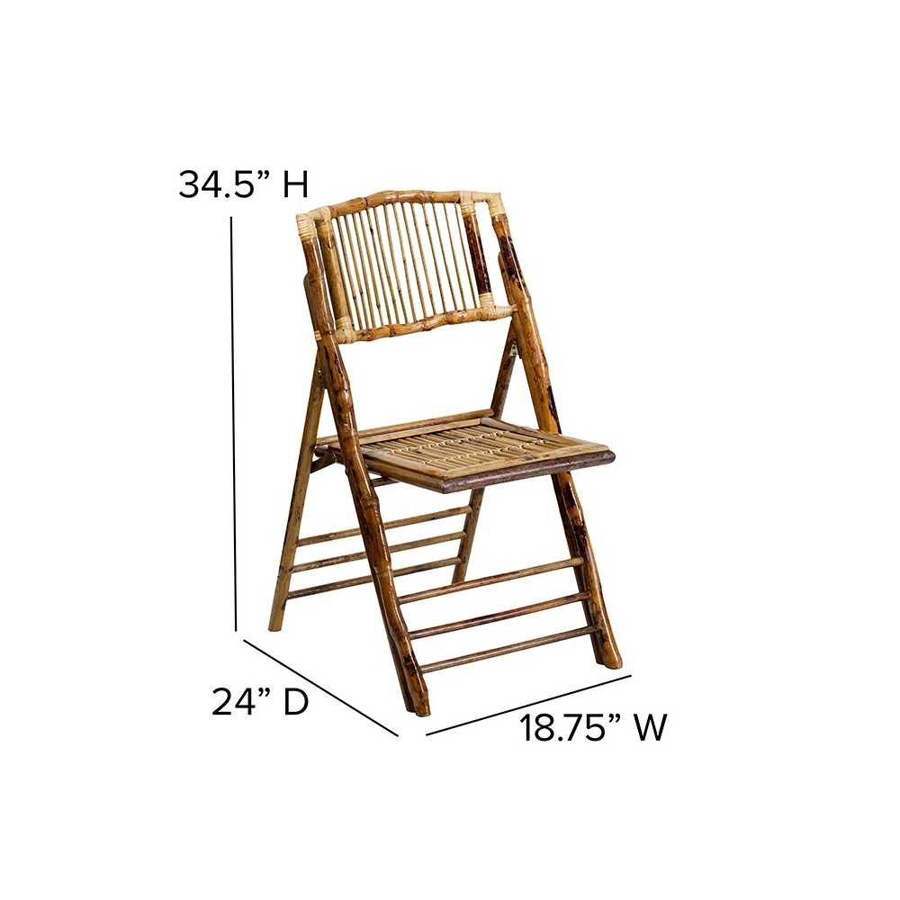 Bamboo Folding Chairs | Set of 2 Bamboo Wood Folding Chairs